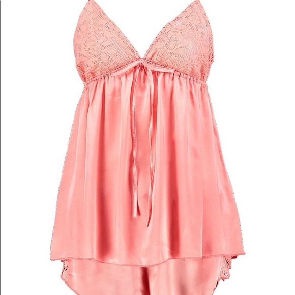 NWT🎀Lace Trim Babydoll Cami + Short Set - Picture 3 of 4