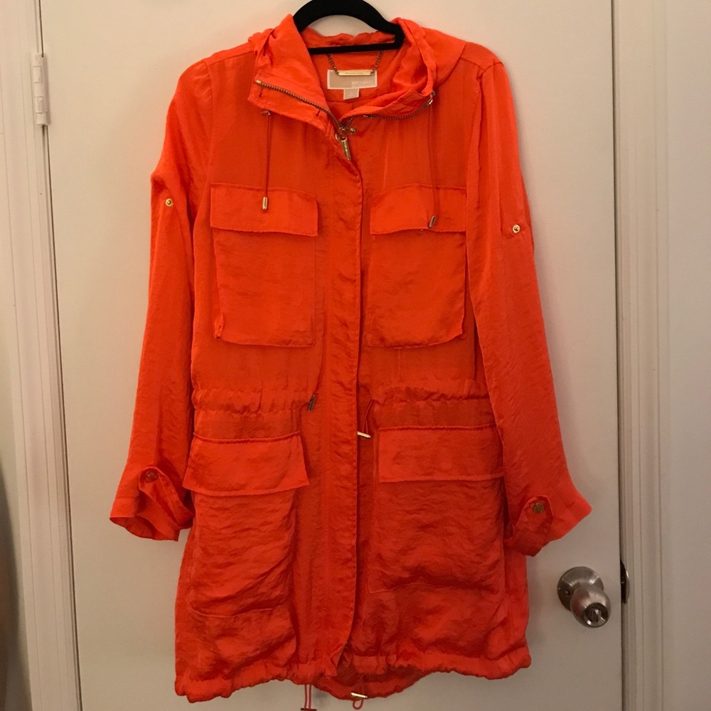 Orange Michael Kors Rain Jacket
