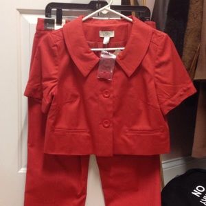 Size 8 Ann Taylor Loft jacket and cropped pants.