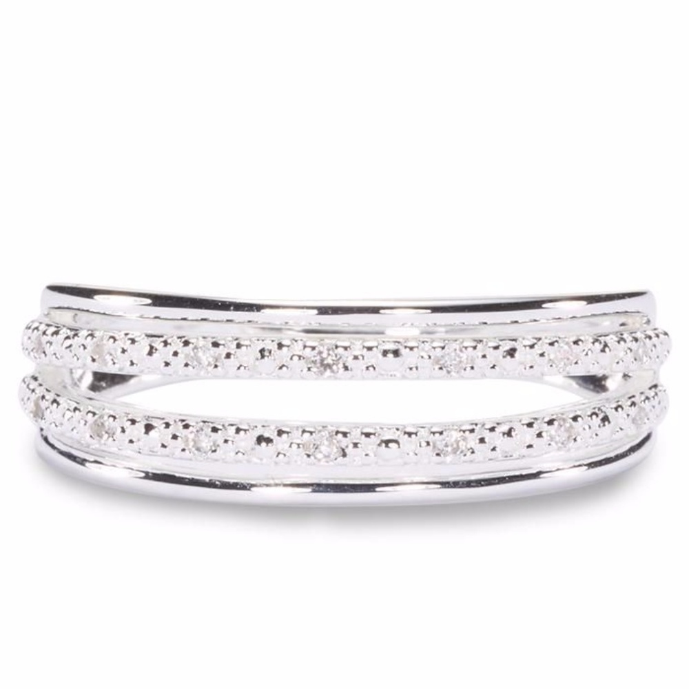 Sterling Silver CZ Layer Ring