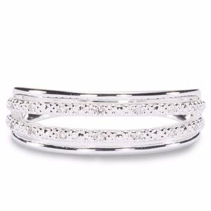 Sterling Silver CZ Layer Ring