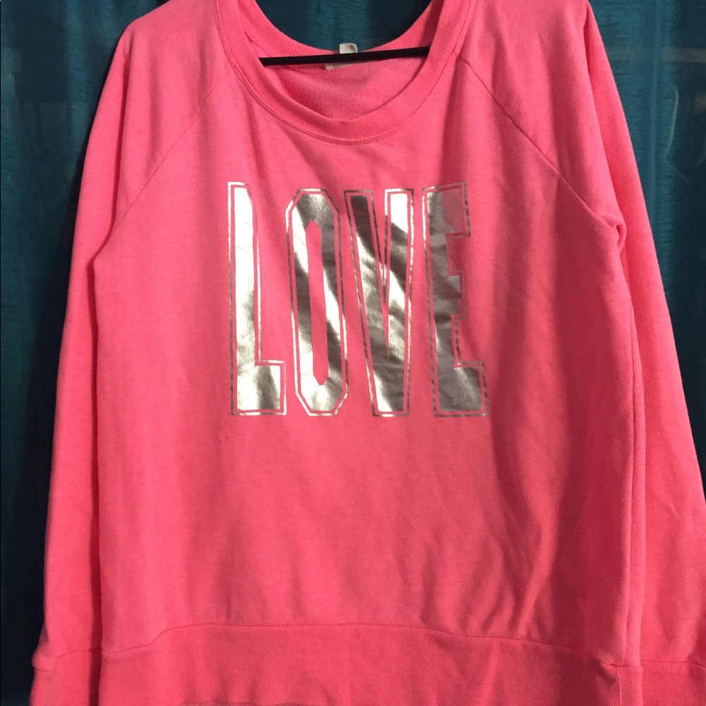 "Love" pink sweater