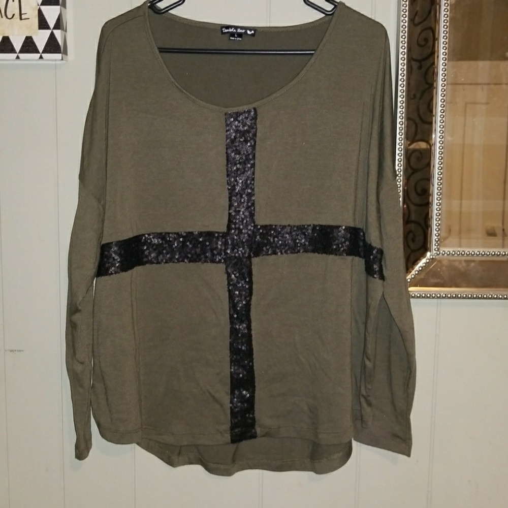 army olive green cross top