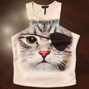 Pirate Kitty Crop Top