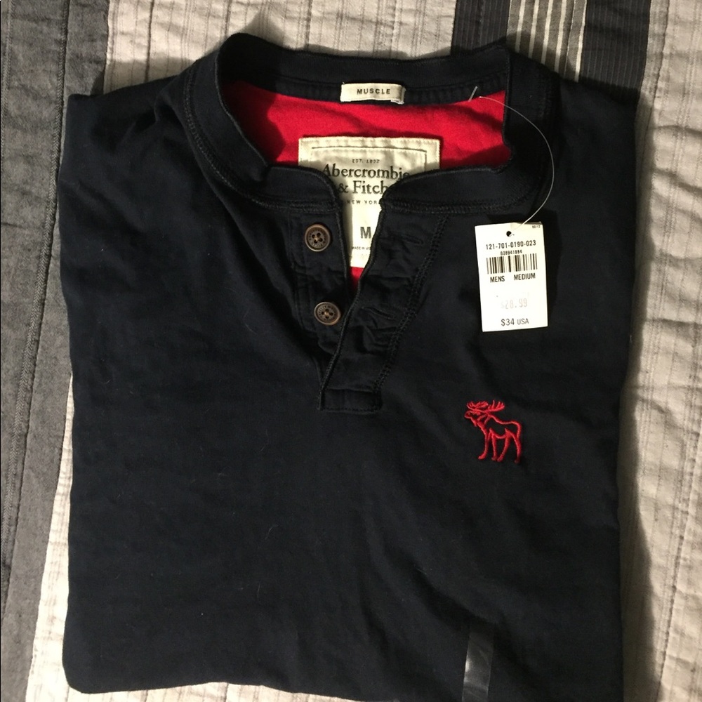 Black with red detail Abercrombie & Fitch polo