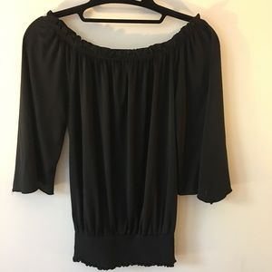 Flowy Black Off The Shoulder Top