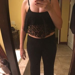 Black Lacey Crop Top