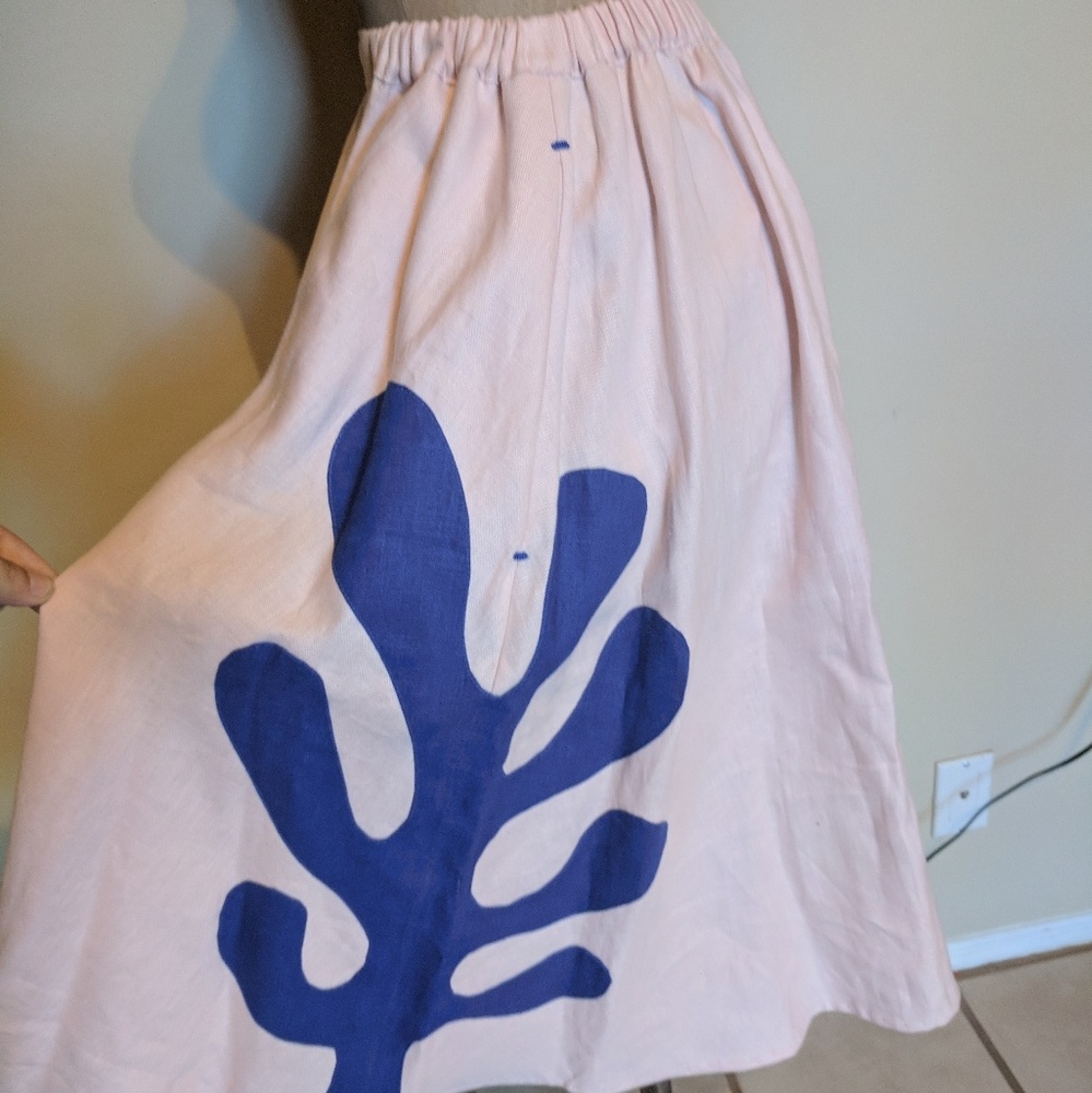 Jardin Majorelle Circle Pink Skirt Blue Coral