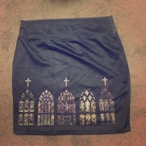 Gothic Stained glass window pencil skirt