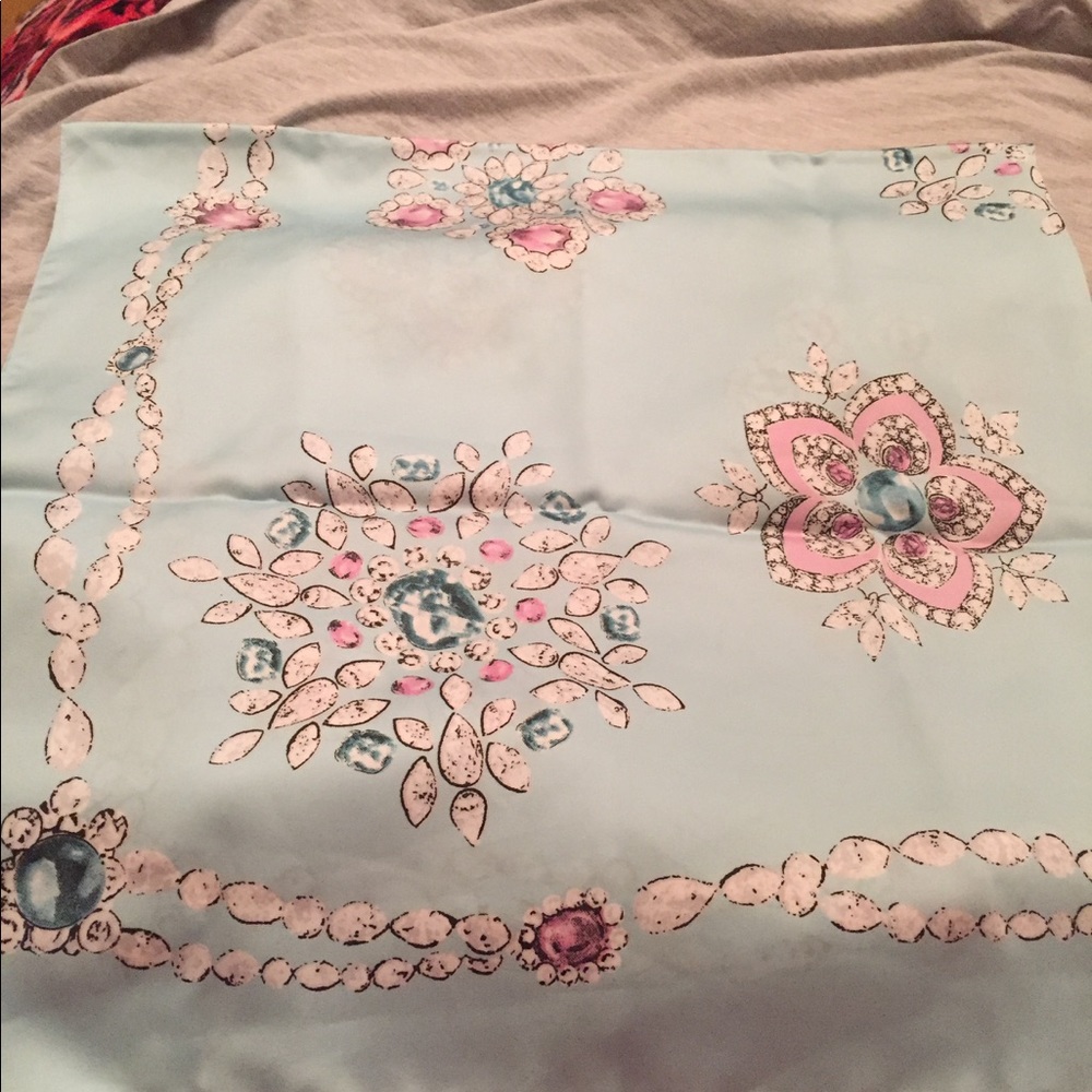 Beautiful pastel jewel 💎 print silk scarf!