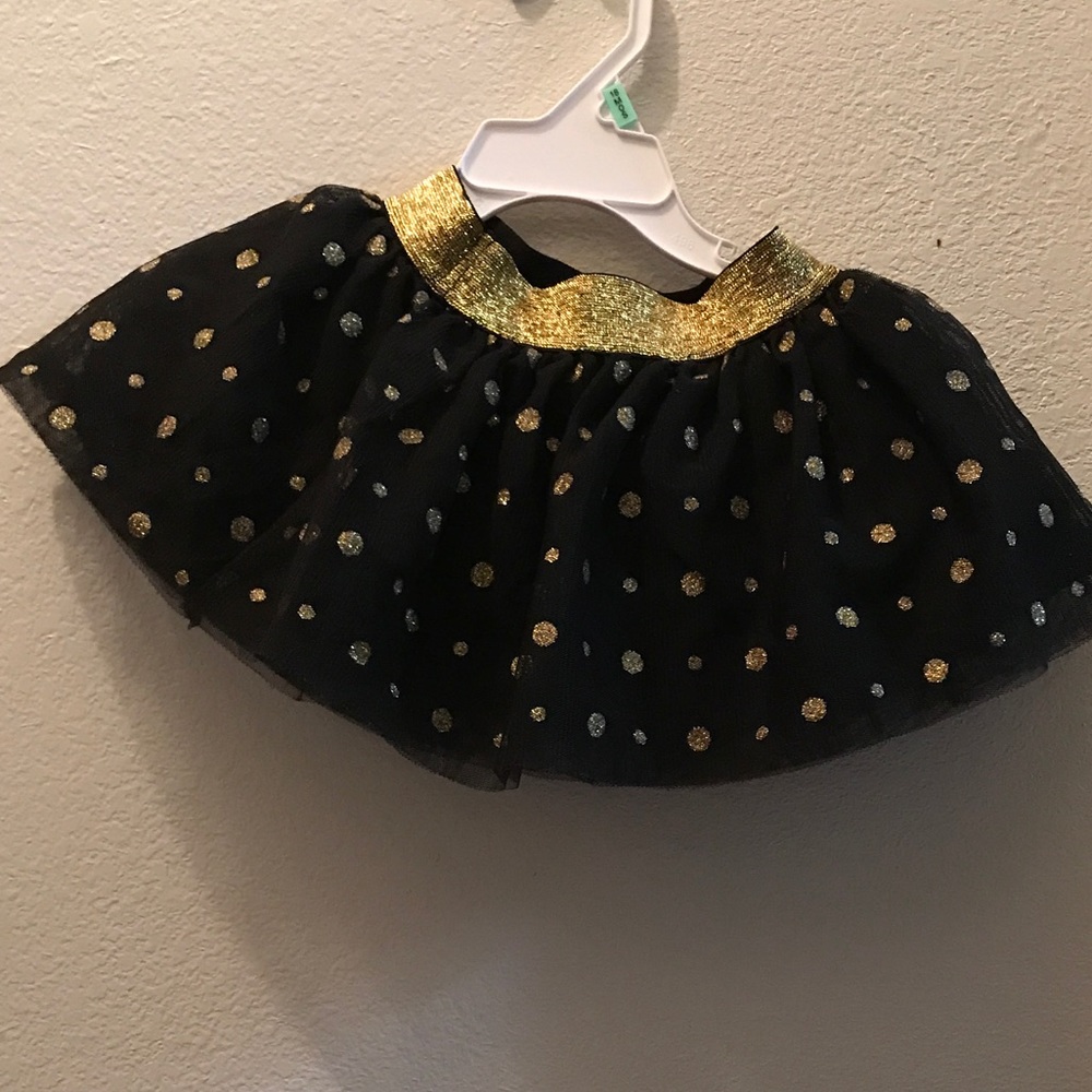 Black skirt with gold Polka dots