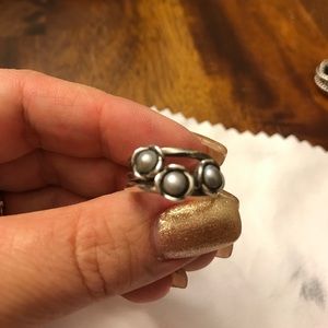 Pandora triple pearl ring