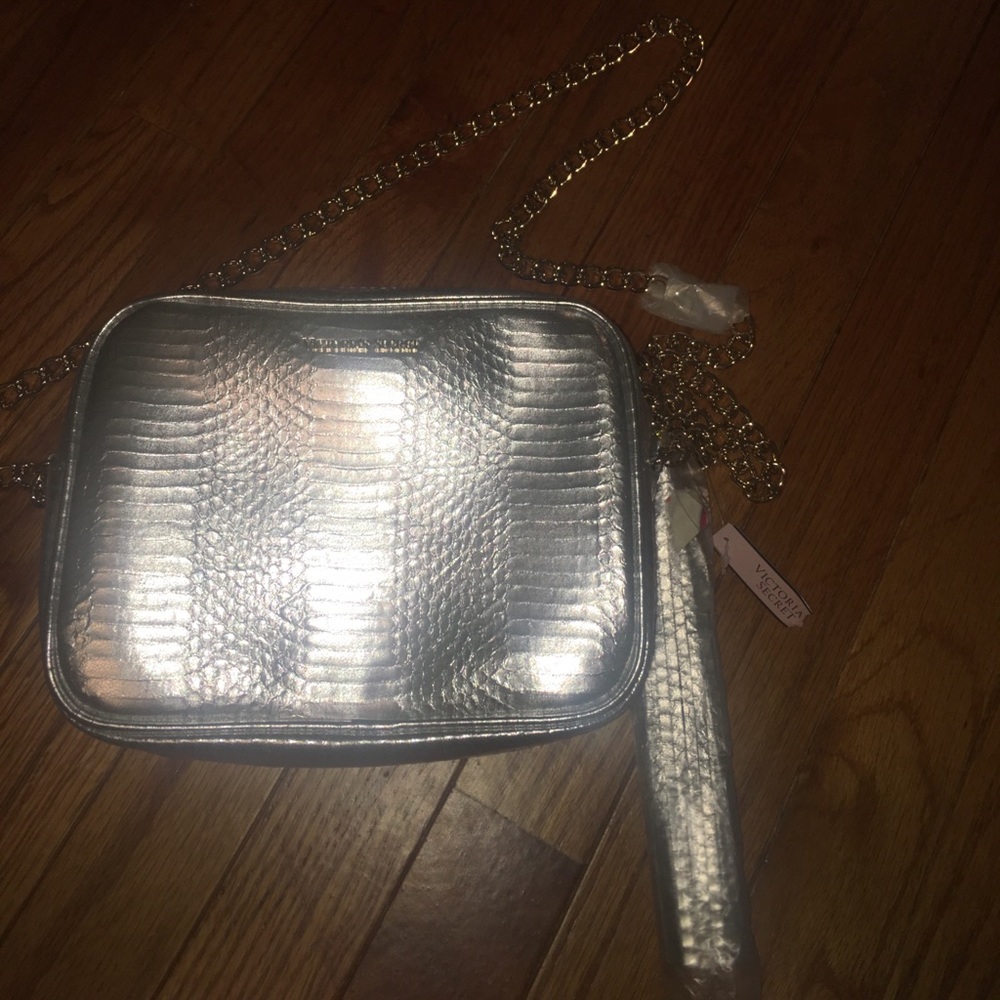 silver Victoria Secret purse