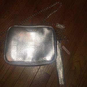 silver Victoria Secret purse