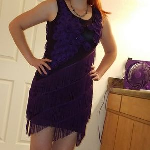 Purple Flapper 1920's Dress