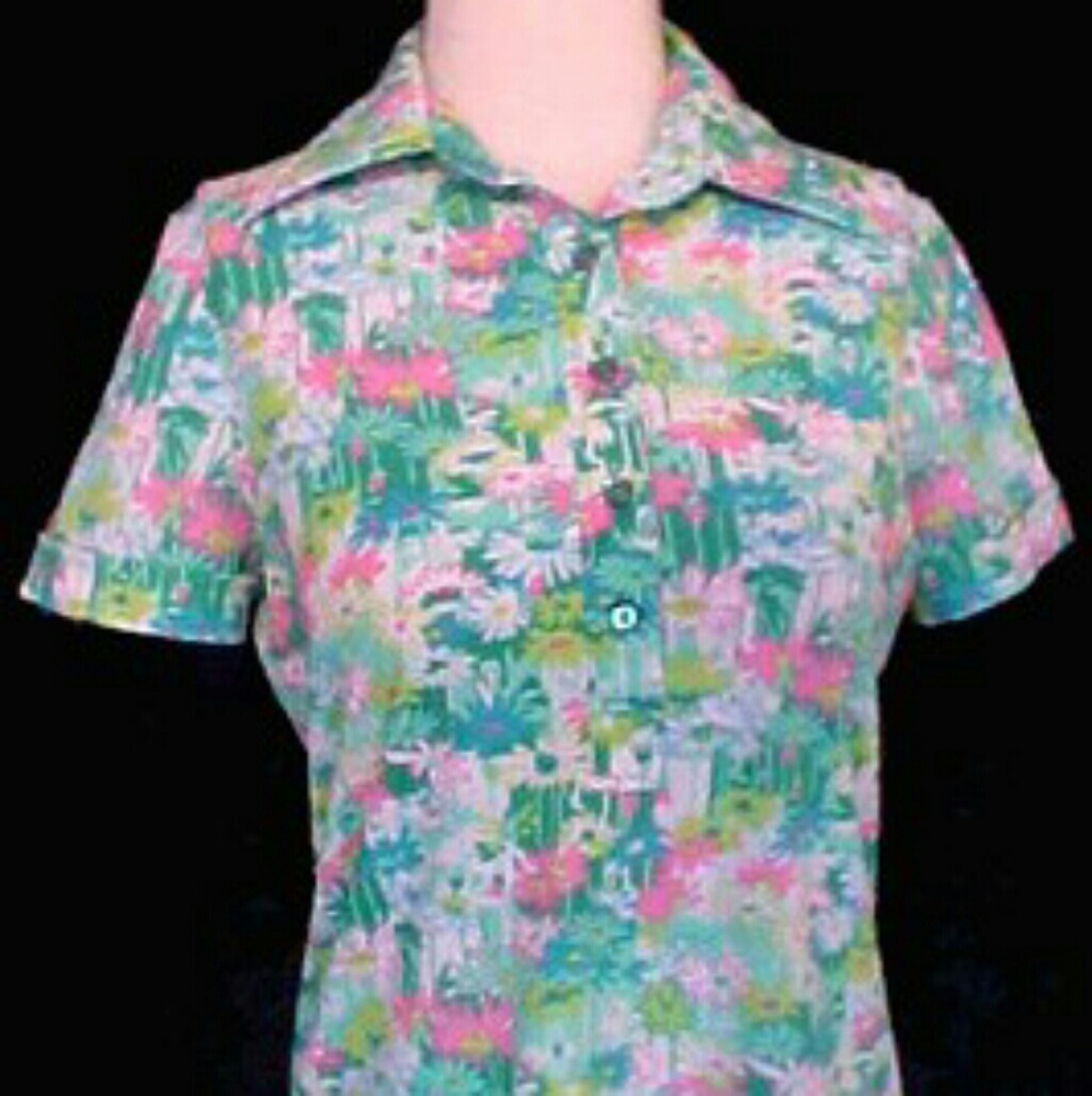 60's Alex Colman women's Floral Blouse. Small