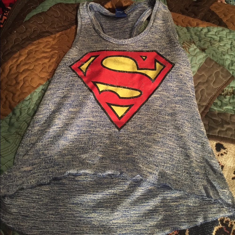 Super man high/low tank top