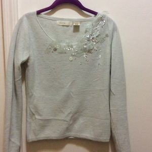 Anthropologie mint lambs wool/angora sweater