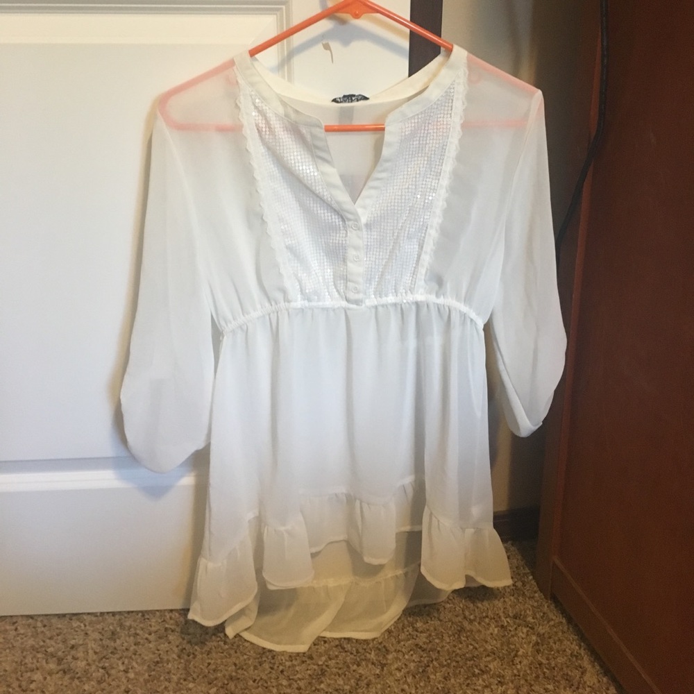 White sheet shirt.