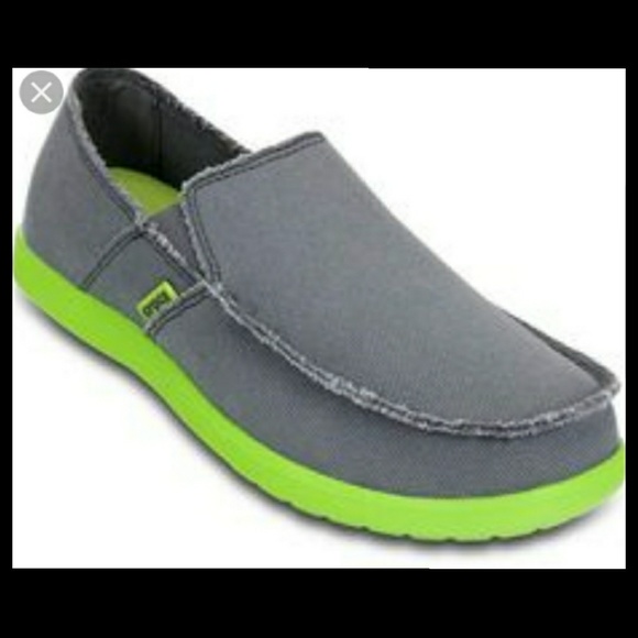 CROCS Other - NEW Crocs Kaleb Charcoal & Voltage Green Loafers