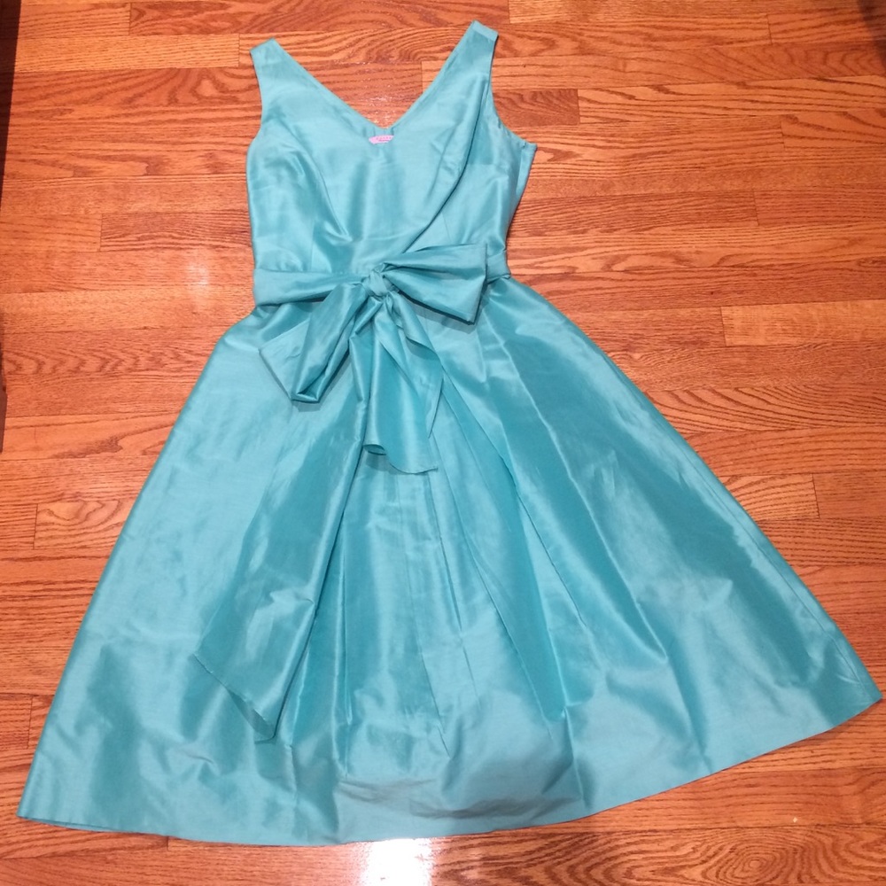 Calypso Christiane Celle turquoise silk dress med.
