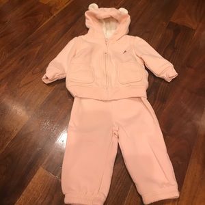 Pink baby hoodie and sweatpants
