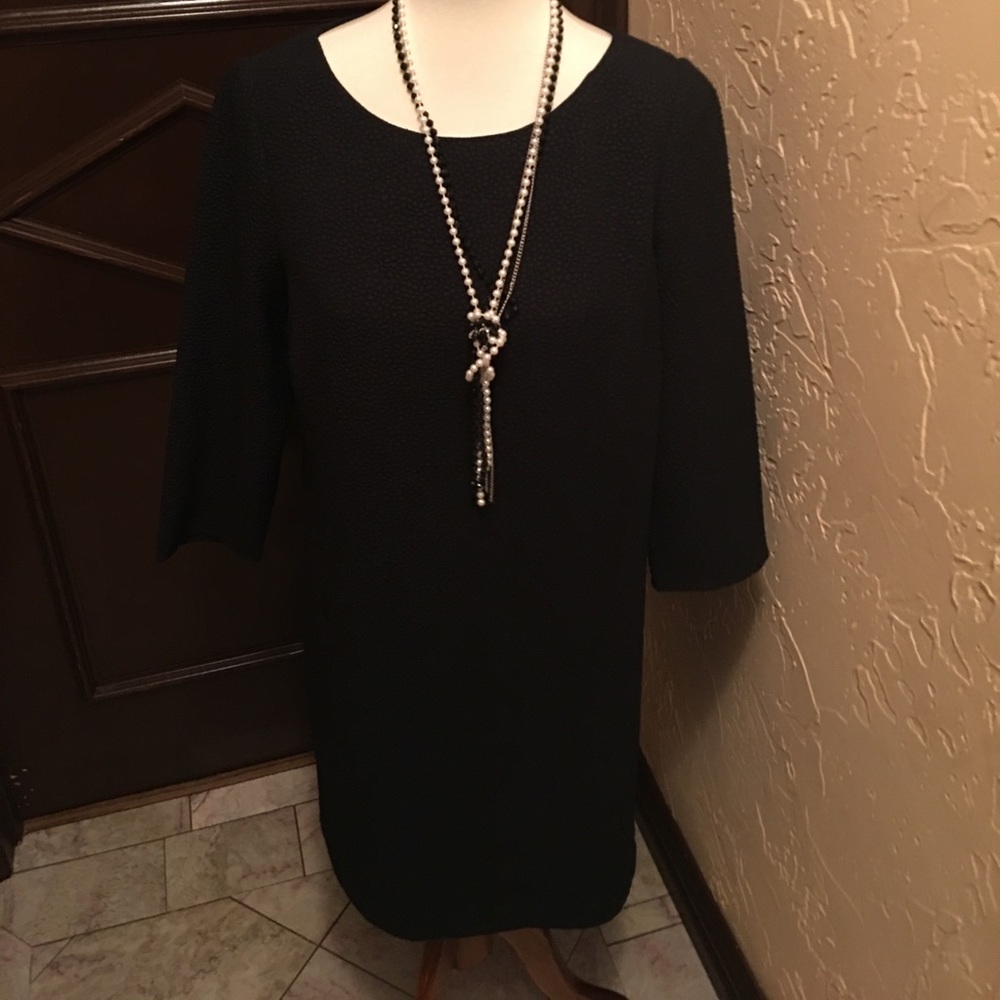 The Limited 3/4 sleeve black shift dress