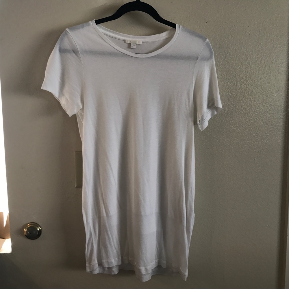 COS long length tee shirt in white