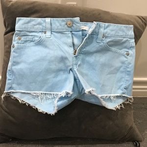 7 for all mankind baby blue short shorts'