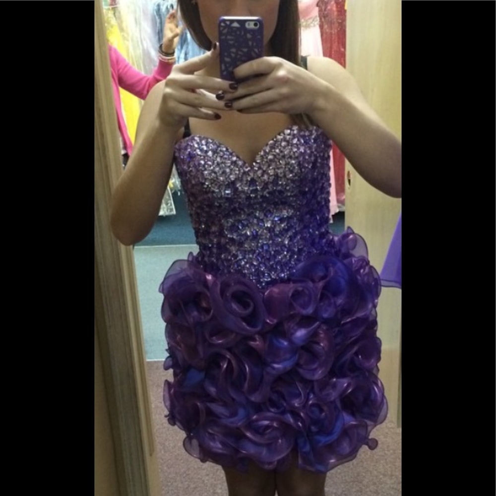 NEW Party Time Purple Cocktail Dress NWOT women’s size 2 - Picture 3 of 9