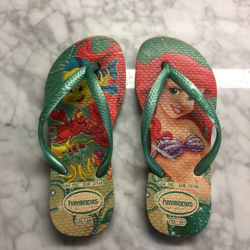 Havaianas Little Mermaid Flip Flops Toddler Sz 10