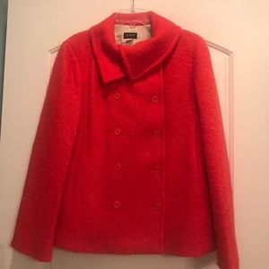J. Crew Red Double-Breasted Pea Coat