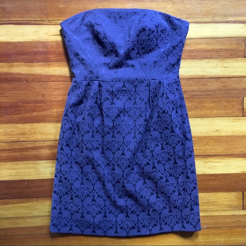 Strapless brocade dress