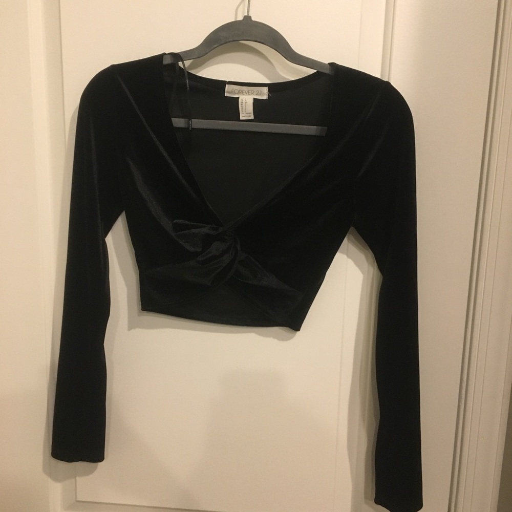 Black suede forever 21 crop top