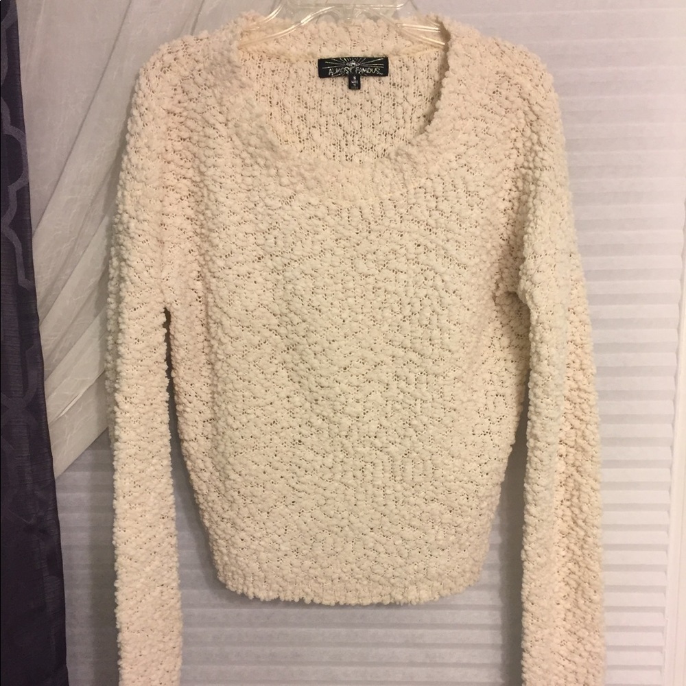 Fluffy white sweater
