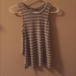 Gray and White Striped CR Top