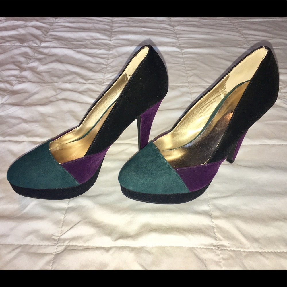 👠 Qupid Tri-Color Heels 👠