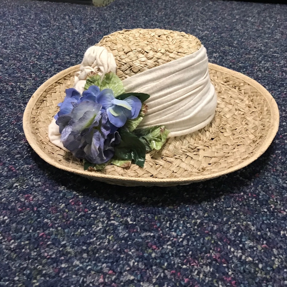 Carmel Hat Company Floral ribbon raffia sun hat