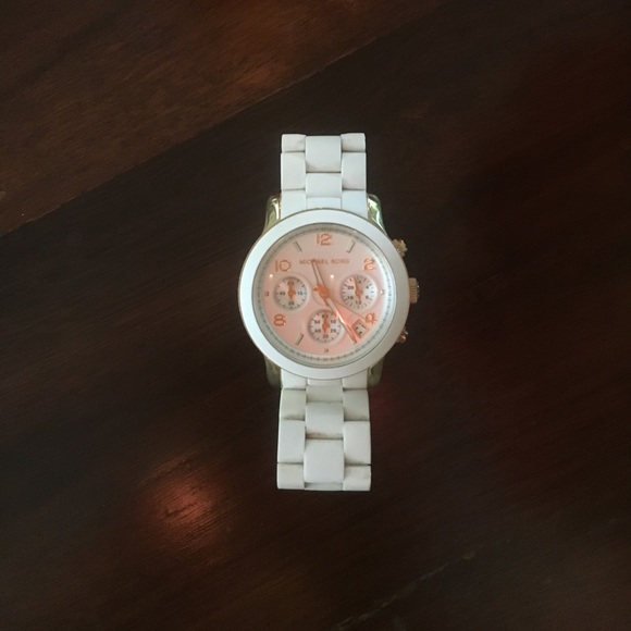 Michael Kors White Tennis Watch - Picture 1 of 3