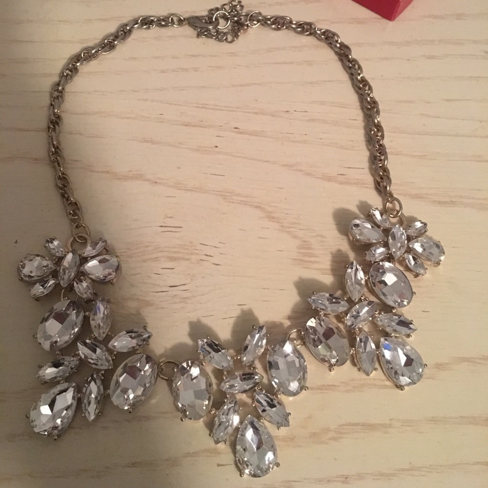 Gold and crystal statement necklace