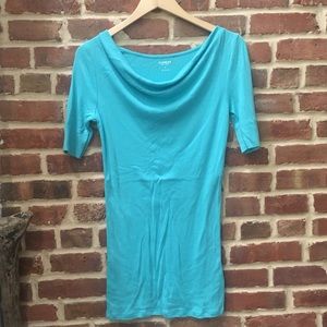 Express Sexy Basics Turquoise 3/4 Sleeve Tunic