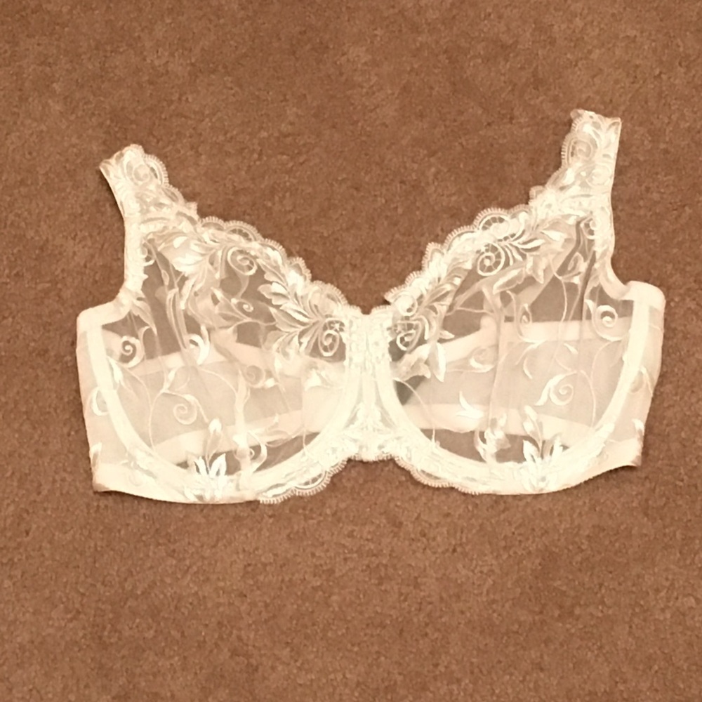 Unlined shear lace bra