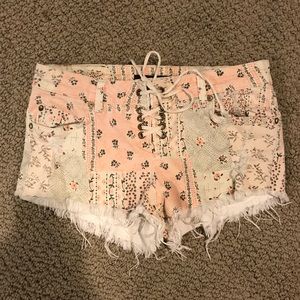 Billabong Lite Hearted Floral Denim Shorts