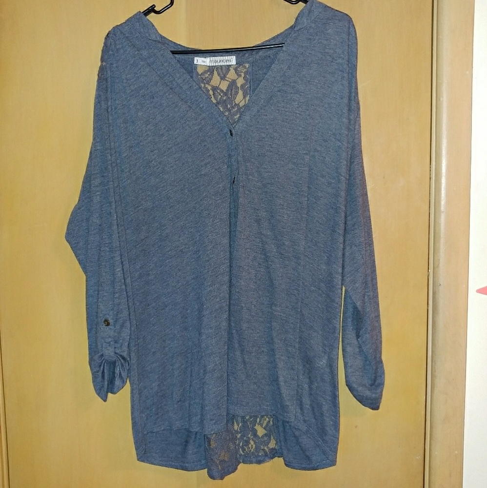 Maurices Button Up 3/4 Sleeves with Lace
