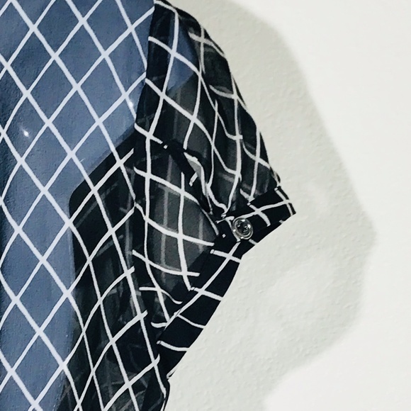 SOLD Express Design Studio Diamond Print Silk Top - Picture 4 of 4