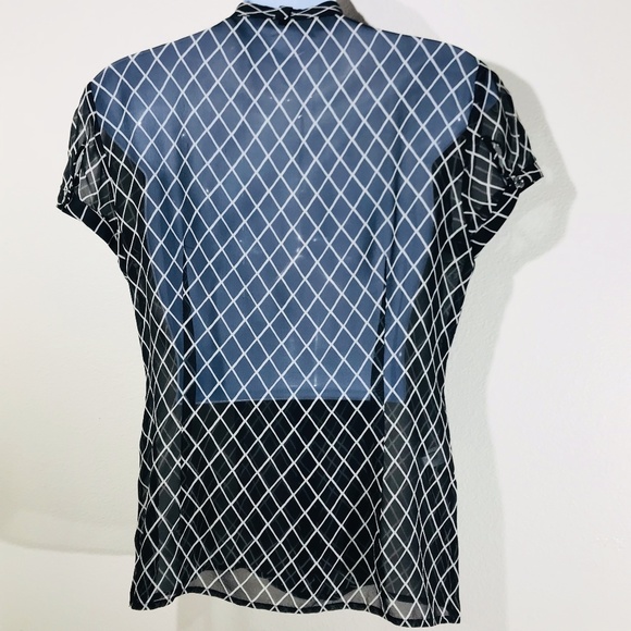 SOLD Express Design Studio Diamond Print Silk Top - Picture 3 of 4