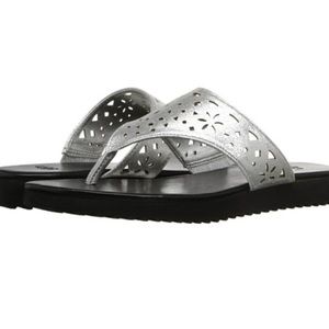 NEW Kids Ugg Shimmer Sterling Silver Flip Flops