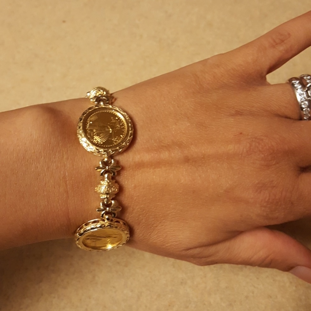22K &14kGold American Eagle Liberty Coin Bracelet