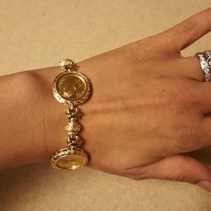 22K &14kGold American Eagle Liberty Coin Bracelet