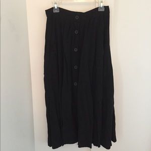 American Apparel black button midi skirt